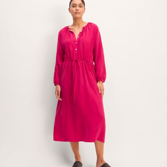 Everlane tencel gathered dress red currant M - Picture 1 of 1
